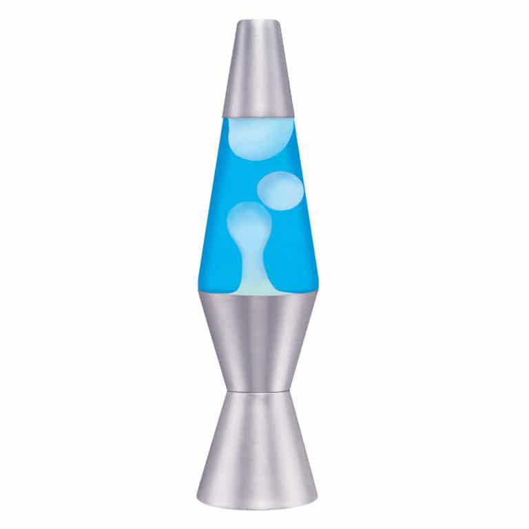 11.5” LAVA® Lamp – white wax, blue liquid, silver base and cap