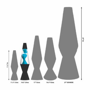 14.5” LAVA® Lamp Neon – Blue/Clear/Black Size Comparison