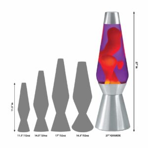 27” LAVA® Lamp Grande – Yellow/Purple/Silver Size Comparison